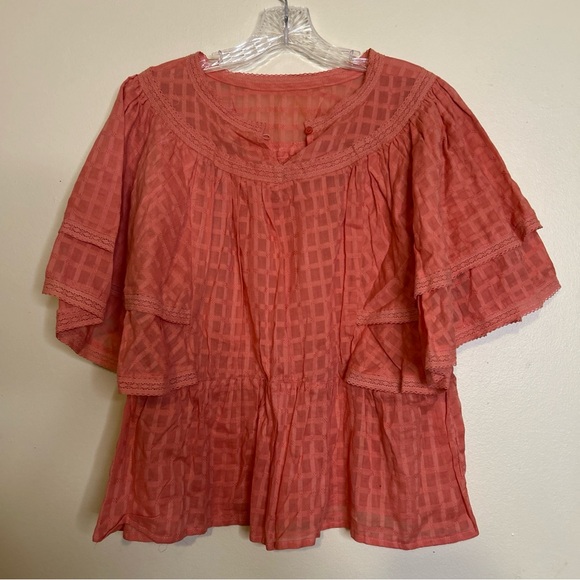 Versona Terracotta Layered Sleeve Blouse - Picture 5 of 7